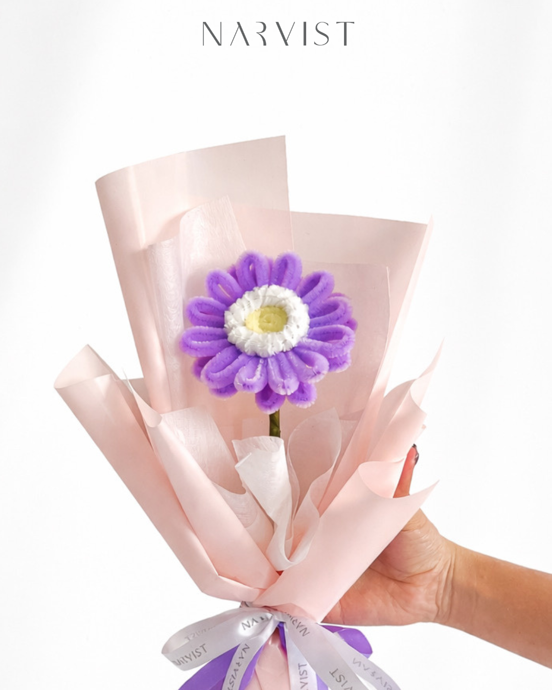 ช่อดอกไม้ประดิษฐ์ ช่อดอกไม้ลวดกำมะหยี่ NV45