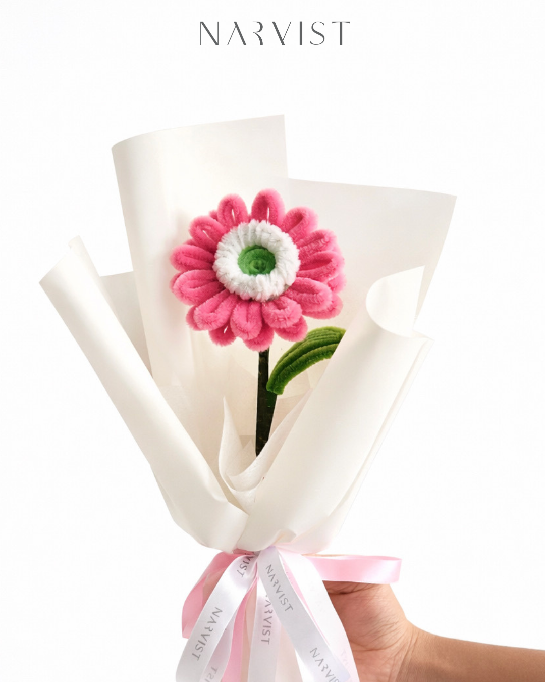 ช่อดอกไม้ประดิษฐ์ ช่อดอกไม้ลวดกำมะหยี่ NV42