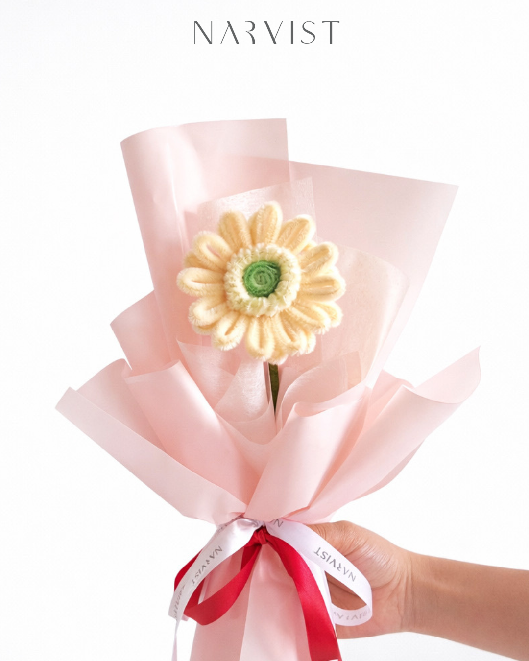 ช่อดอกไม้ประดิษฐ์ ช่อดอกไม้ลวดกำมะหยี่ NV44