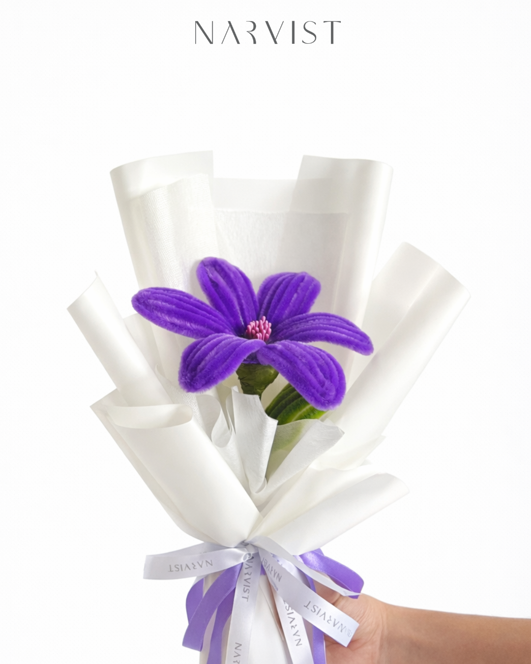 ช่อดอกไม้ประดิษฐ์ ช่อดอกไม้ลวดกำมะหยี่ NV40