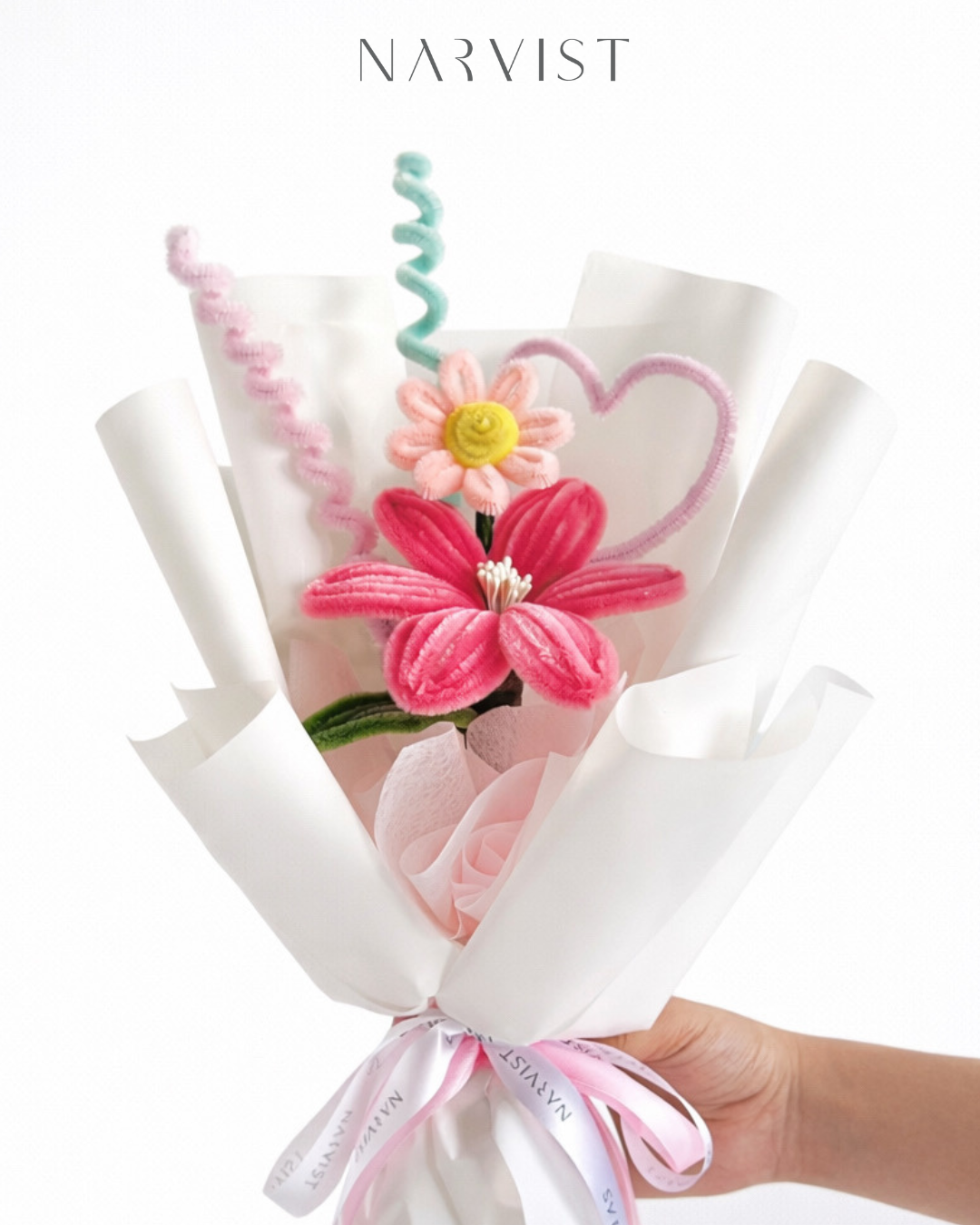 ช่อดอกไม้ประดิษฐ์ ช่อดอกไม้ลวดกำมะหยี่ NV50