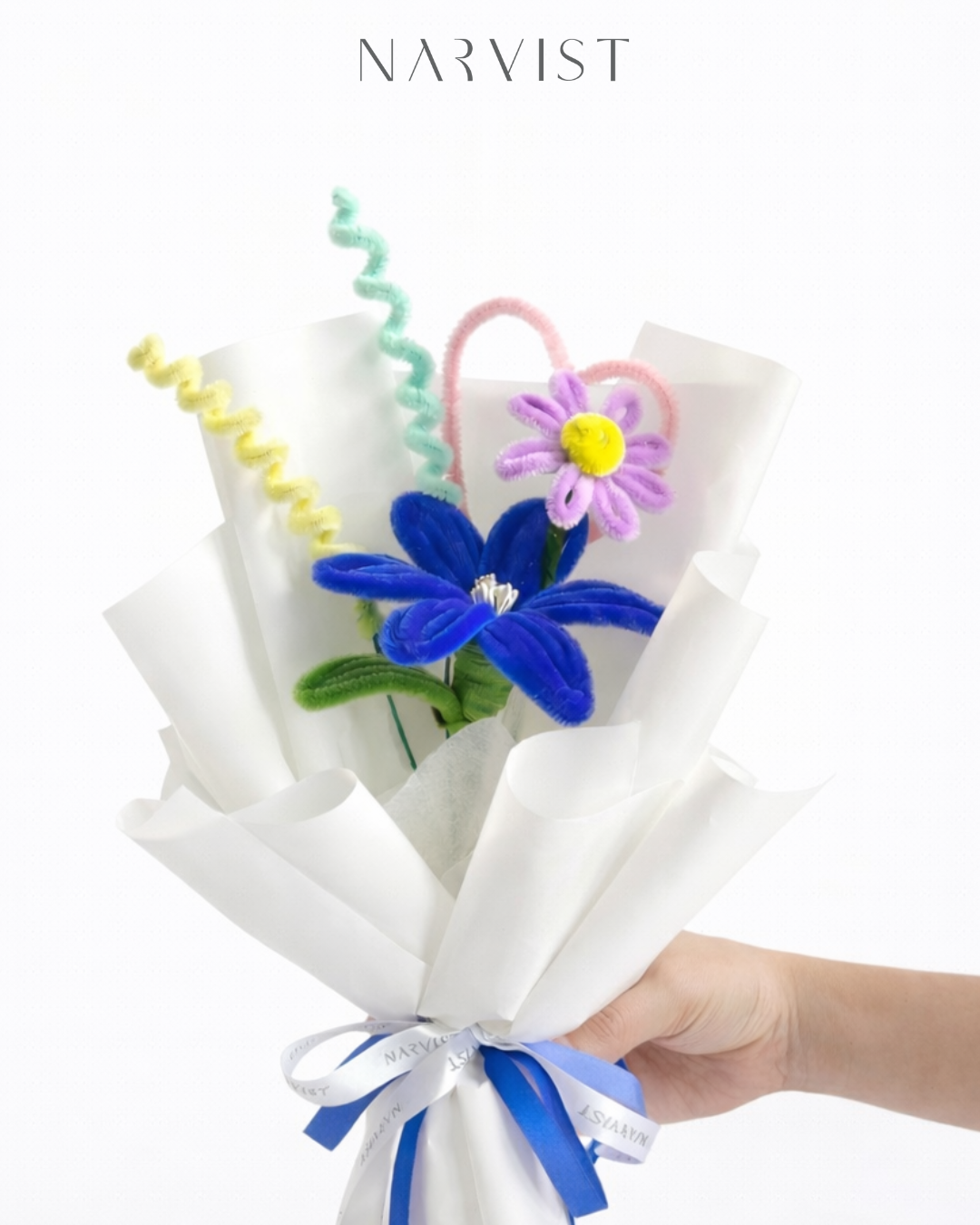 ช่อดอกไม้ประดิษฐ์ ช่อดอกไม้ลวดกำมะหยี่ NV51