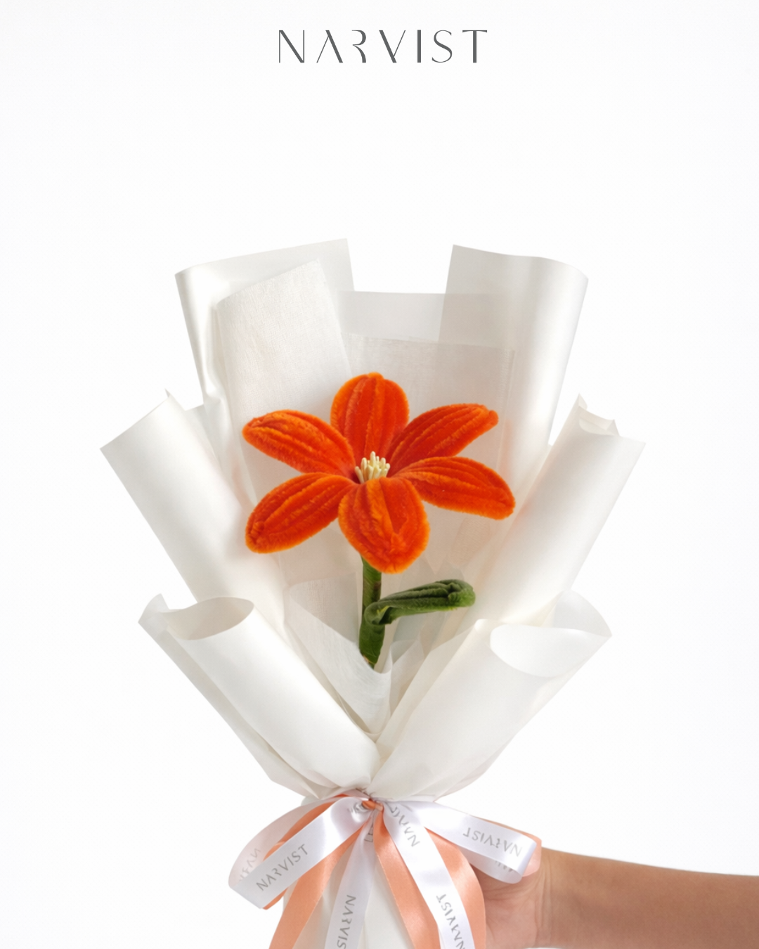 ช่อดอกไม้ประดิษฐ์ ช่อดอกไม้ลวดกำมะหยี่ NV41