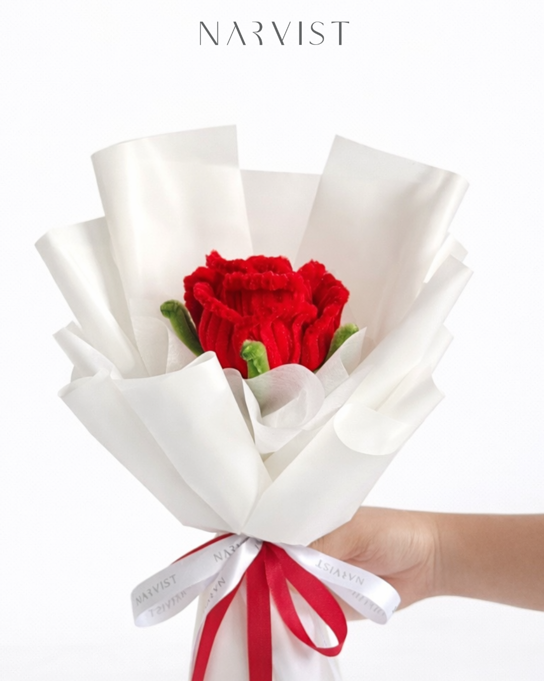 ช่อดอกไม้ประดิษฐ์ ช่อดอกไม้ลวดกำมะหยี่ NV52