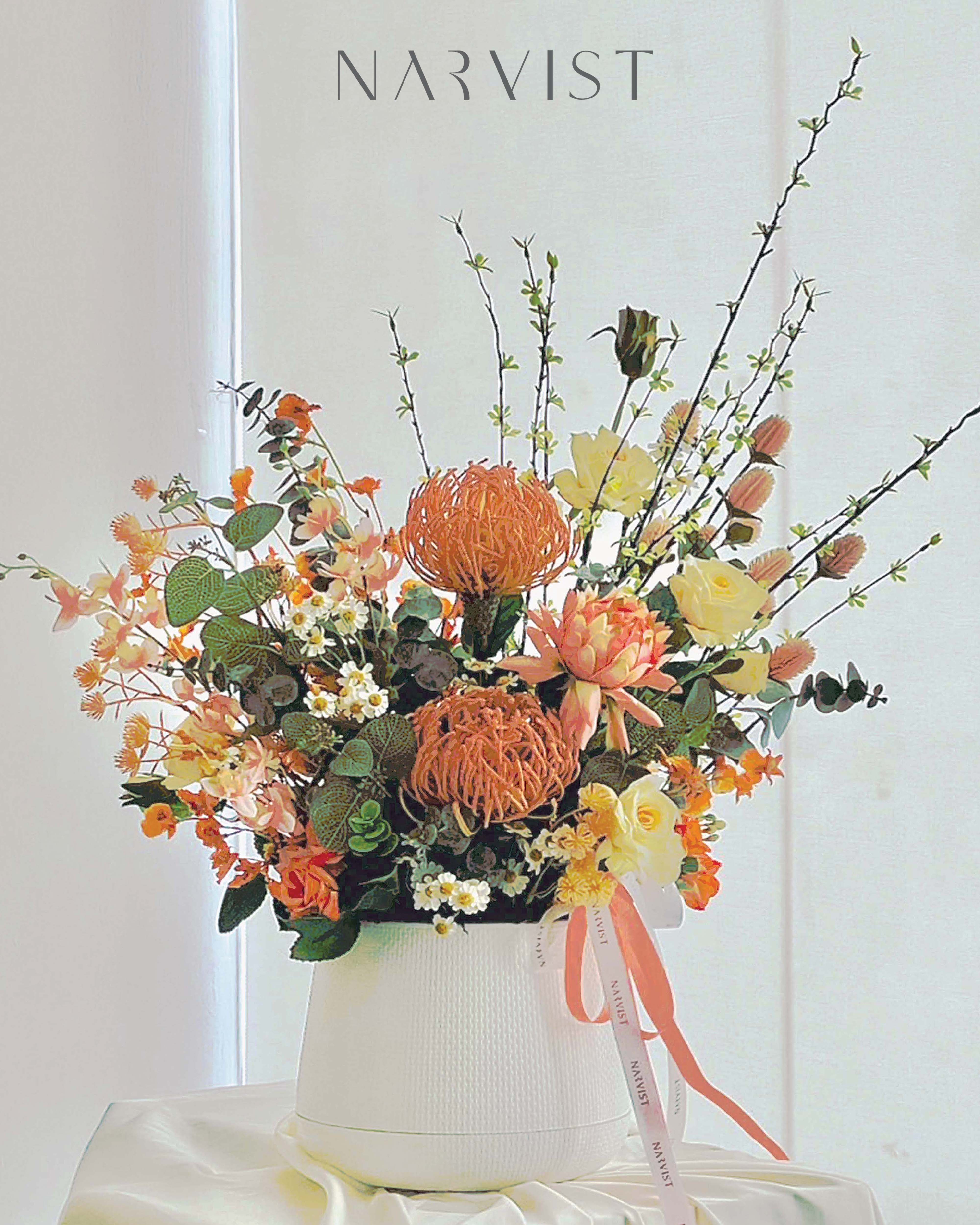 กระถางดอกไม้ประดิษฐ์แสดงความยินดี - VA61 - orange