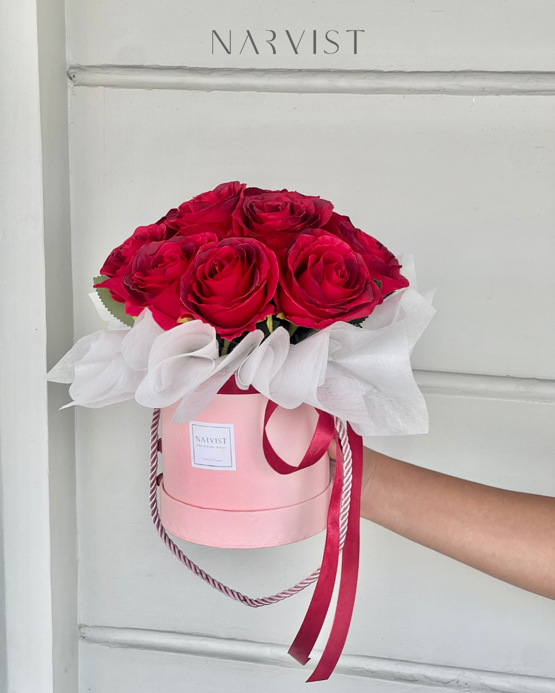 ดอกไม้ประดิษฐ์ กล่องดอกไม้วาเลนไทน์ NV36 (12 ดอก)