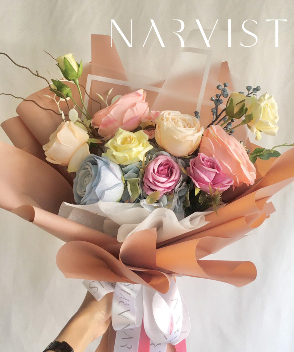 NV07 Happy Valentine's ดอกไม้ประดิษฐ์ ชุดดอกไม้วาเลนไทน์ ช่อดอกไม้คัลเลอร์ฟูล